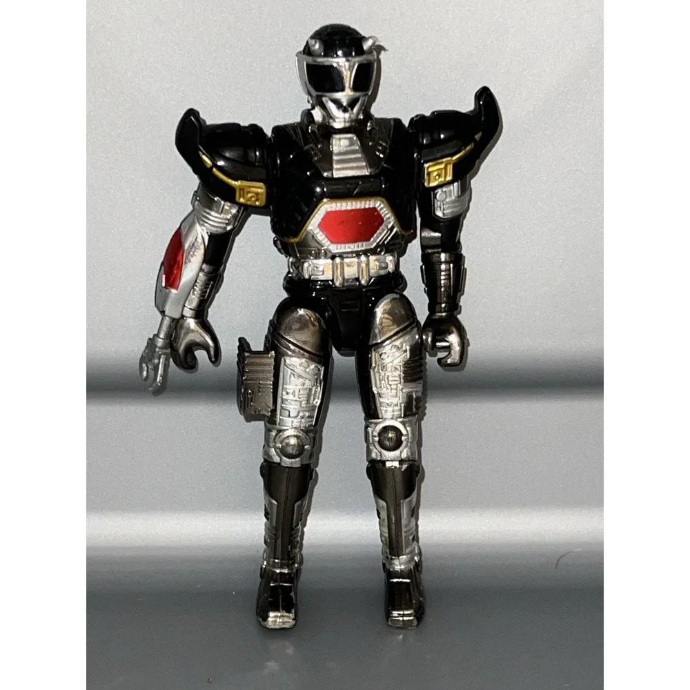 Vtg Beetle Borgs SHADOW BORG Black Silver Action Figure with Antenna Bandai 1997